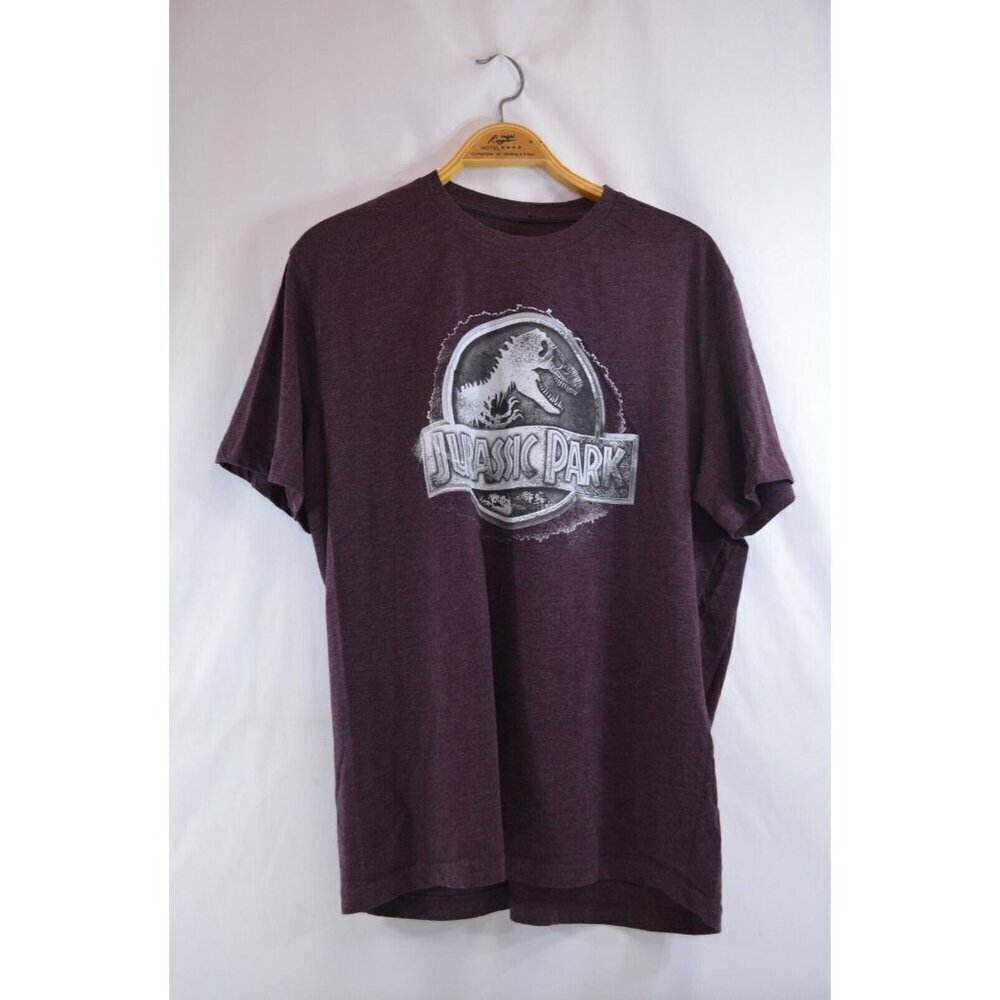 Jurassic Park World Mens T-Shirt XL Official Merch Maroon Logo Tee Universal